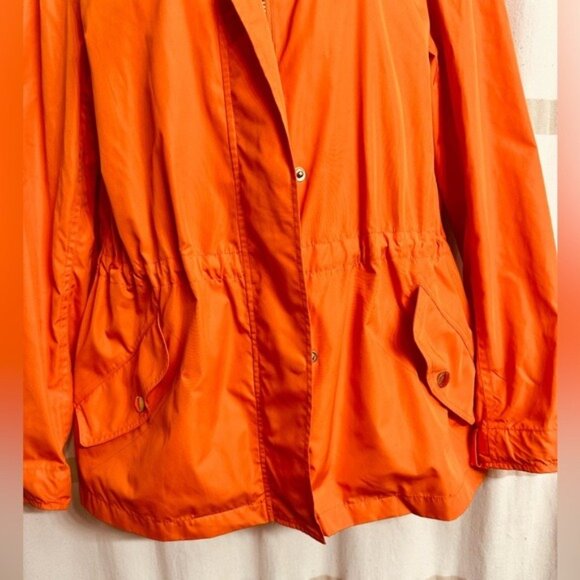 Lauren by Ralph Lauren Autum Orange Hooded Rain/Windbreaker Light Jacket Sz M - Picture 5 of 9